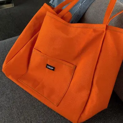 Women Simple Style Large Capacity Canvas Tote Shoulder Bag