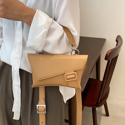 Women Fashion Casual PU Leather Waist Bag Crossbody Bag with Adjustable Strap