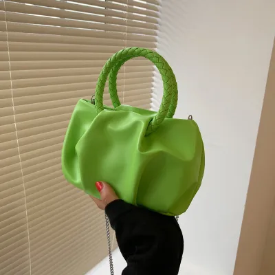 Women Fashion Crease Clouds Mini Crossbody Bag with Adjustable Strap