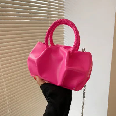 Women Fashion Crease Clouds Mini Crossbody Bag with Adjustable Strap