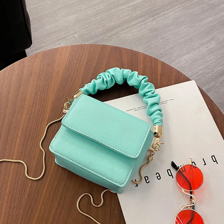 Women's Solid Color Metal Chain Mini Crossbody Shoulder Bag