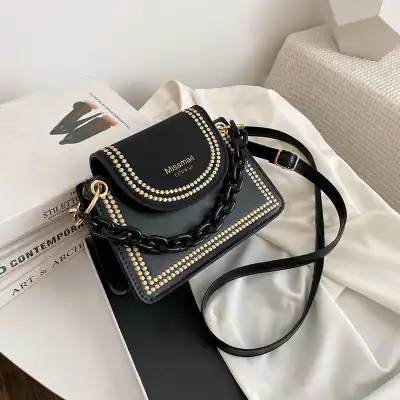 Women Fashion Adjustable Strap Square Flap Crossbody Bag
