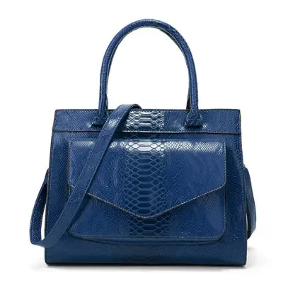 Women Fashion Snakeskin Grain PU Tote Bag