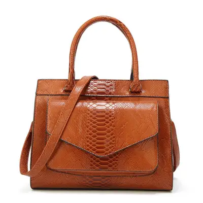 Women Fashion Snakeskin Grain PU Tote Bag