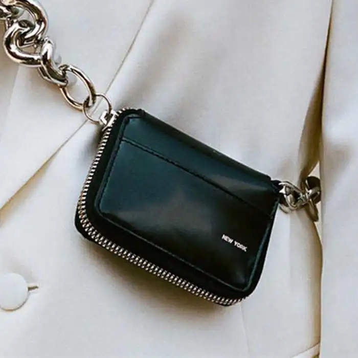 Women Fashion Solid Color Chunky Chain Mini Crossbody Bag