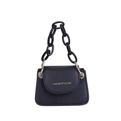 Women Fashion Letter Printed Chain Crossbody Flap Mini Bag