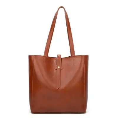 Women Solid Color Magnetic Buckle Large Capacity Tote Shoulder Bag