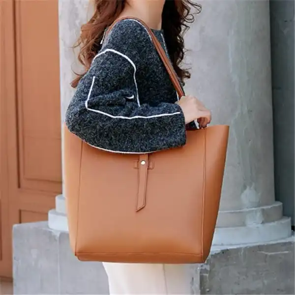 Women Fashion Solid Color Large Capacity Shoulder Bag