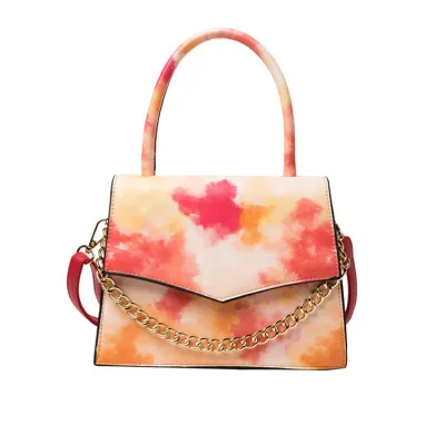 Women Casual Gradient Tie Dye Chain Decoration Square Crossbody Bag