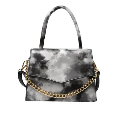 Women Casual Gradient Tie Dye Chain Decoration Square Crossbody Bag