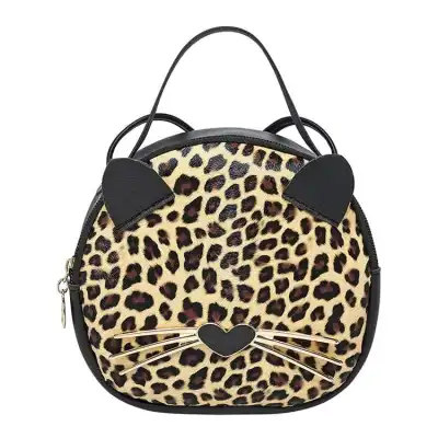 Women Fashion Leopard Print Cat Shape Crossbody Bag Messenger Bag