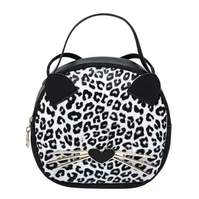 Women Fashion Leopard Print Cat Shape Crossbody Bag Messenger Bag