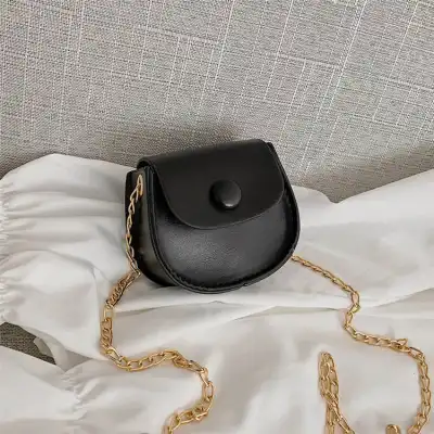 Women's Solid Round Mini Chain Crossbody Bag
