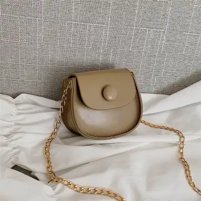 Women's Solid Round Mini Chain Crossbody Bag