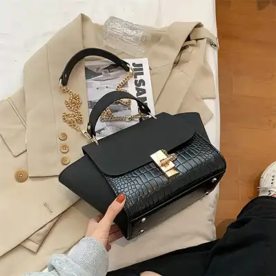 Women Retro Wing Design Suede PU Flap Tote Bag