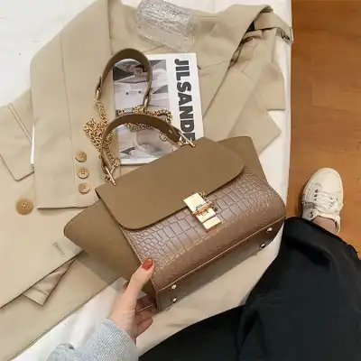 Women Retro Wing Design Suede PU Flap Tote Bag
