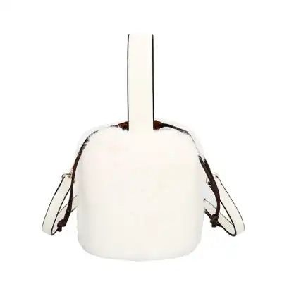 Women Simple Solid Color Plush Bucket Bag