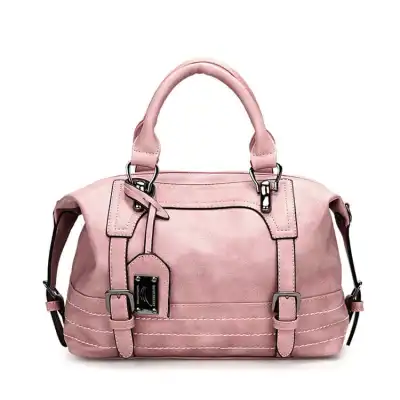 Bolso de mano tipo Boston de gran capacidad, color sólido y suave para mujer