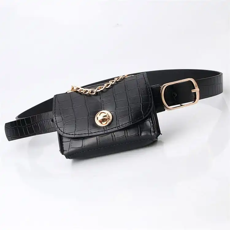 Women Fashion Animal Pattern Detachable Waist Bag Faux Leather Sling Chest Pack