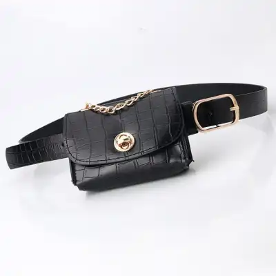 Women Fashion Animal Pattern Detachable Waist Bag Faux Leather Sling Chest Pack