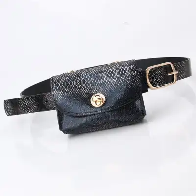 Women Fashion Animal Pattern Detachable Waist Bag Faux Leather Sling Chest Pack
