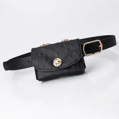 Women Fashion Animal Pattern Detachable Waist Bag Faux Leather Sling Chest Pack