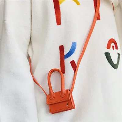 Women Fashion Solid Color Metal Letter Decorative Mini Crossbody Bag