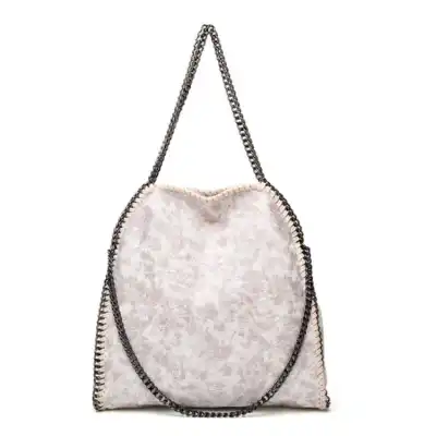 Women Fashion Color Blocking Large Capacity Chain Shoulder Bag PU Solid