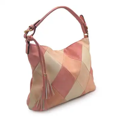 Women Ethnic Color Blocking Patchwork Large Capacity PU Shoulder Bag