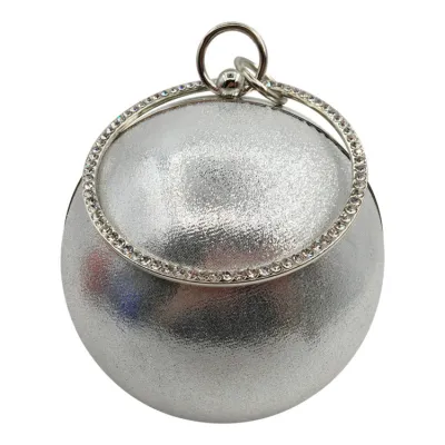 Women Fashion Solid Color Spherical Rhinestone Decorative Evening Bag