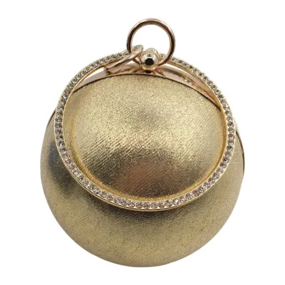 Women Fashion Solid Color Spherical Rhinestone Decorative Evening Bag