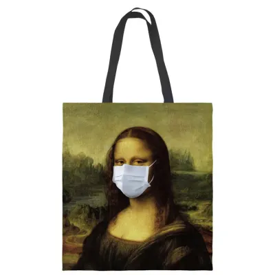 Women Fashion Painting Printed Large Capacity Canvas Tote Bag