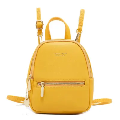 Women Fashion Letter Printed Multi-pocket Backpack PU Zipper Detachable Strap