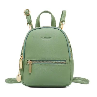 Women Fashion Letter Printed Multi-pocket Backpack PU Zipper Detachable Strap