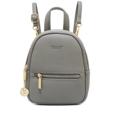 Women Fashion Letter Printed Multi-pocket Backpack PU Zipper Detachable Strap