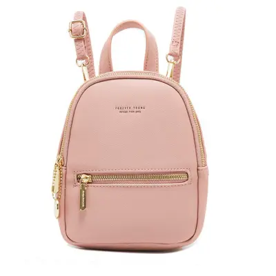 Women Fashion Letter Printed Multi-pocket Backpack PU Zipper Detachable Strap