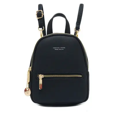 Women Fashion Letter Printed Multi-pocket Backpack PU Zipper Detachable Strap