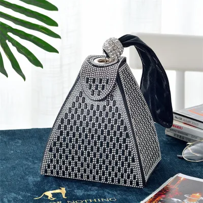 Women's Simple Rhinestone Decorative Cone Evening Bag