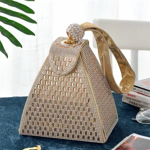 Women's Simple Rhinestone Decorative Cone Evening Bag