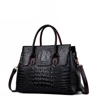 Women Retro Crocodile Pattern PU Tote Bag with Double Handle