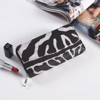 Women's Fashion Leopard Zipper PU Leather Purses Wallets