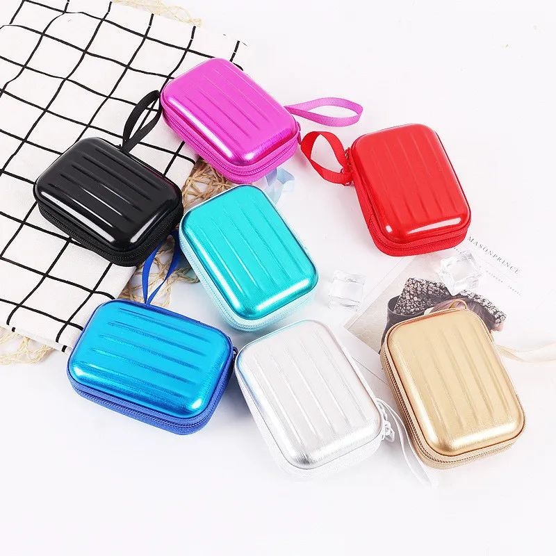 Square Creative Zipper Coin Wallet Tinplate Storage Box
