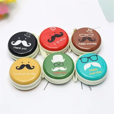 Round Shape Cute Cartoon Print Tinplate Coin Wallet