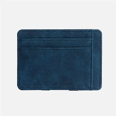 Men's Fashion Solid Color Matte PU Leather Wallet Unisex Horizontal Square 2 Fold Flip Cover