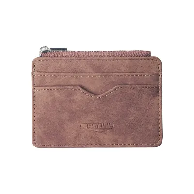 Men Solid Color Matte PU Leather Wallet Unisex