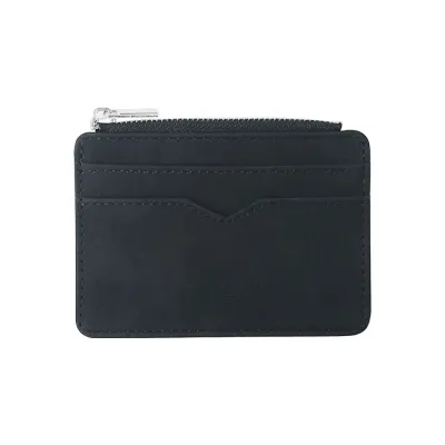 Men Solid Color Matte PU Leather Wallet Unisex