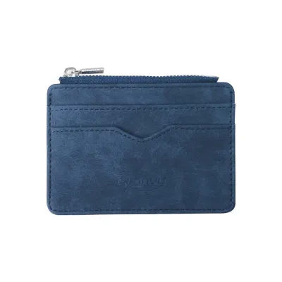 Men Solid Color Matte PU Leather Wallet Unisex