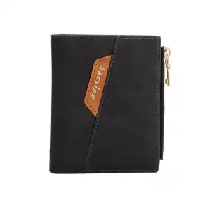 Men Retro Zipper Multi-Card Holder PU Wallet Soft Solid Color