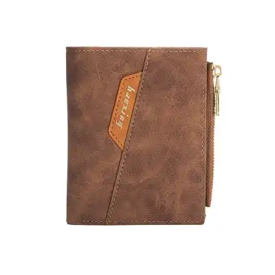 Men Retro Zipper Multi-Card Holder PU Wallet Soft Solid Color