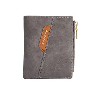 Men Retro Zipper Multi-Card Holder PU Wallet Soft Solid Color